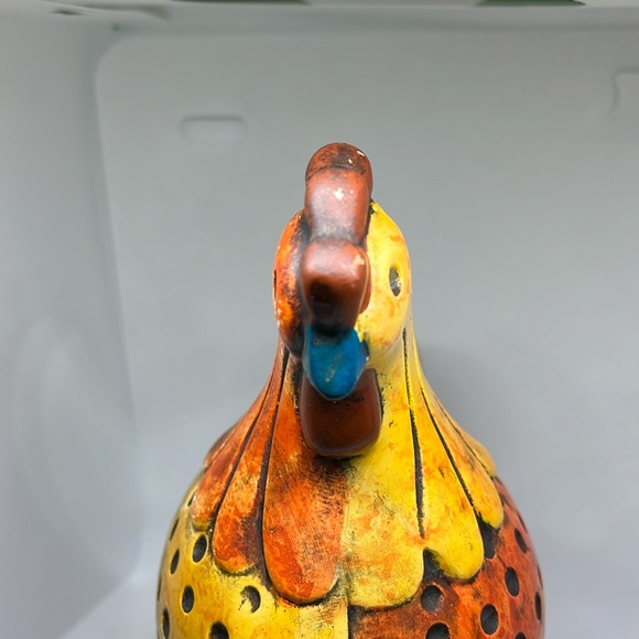 Vintage Rooster perched on a log planter 7 1/2” tall - Picture 5 of 12